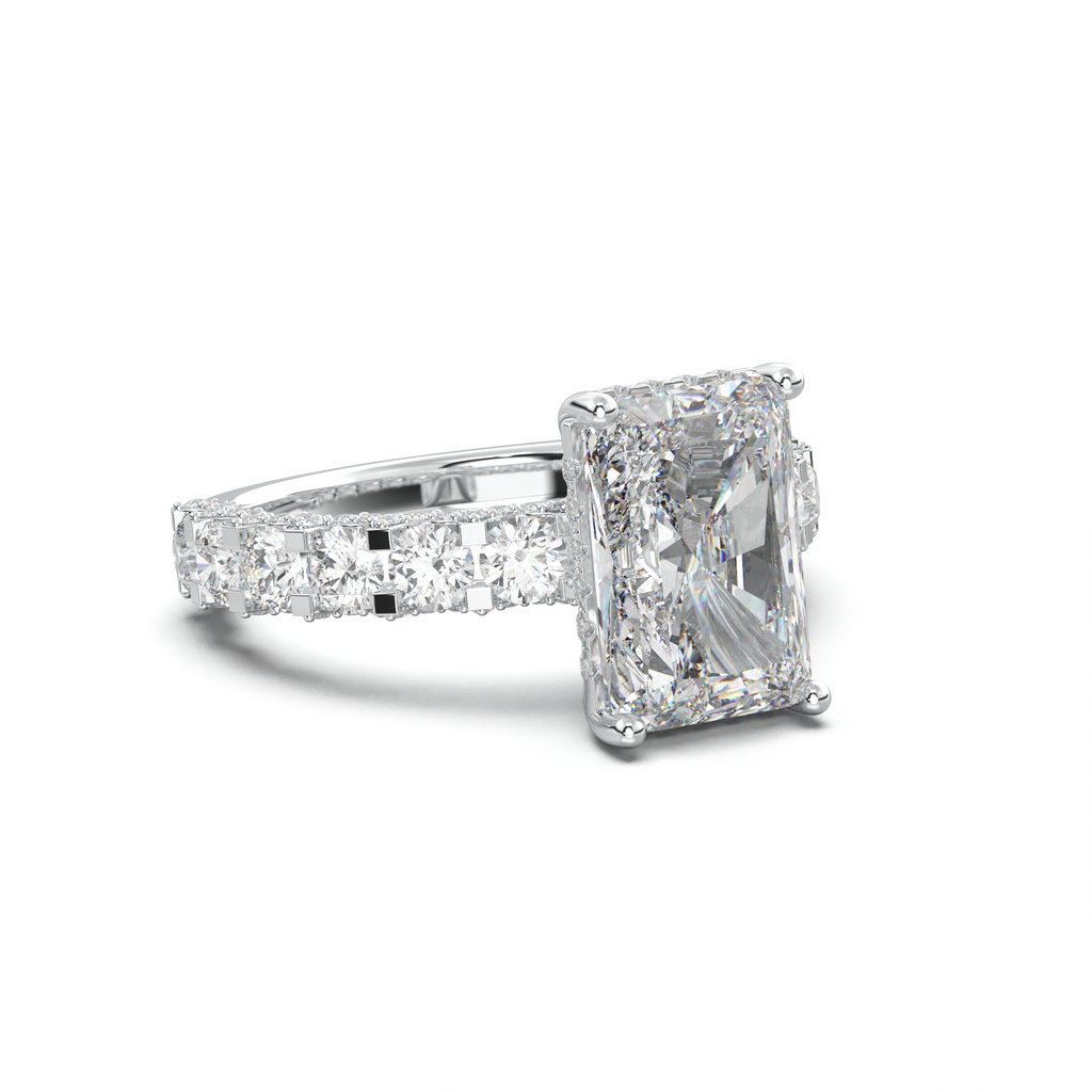Radiant Diamond Band Engagement Ring