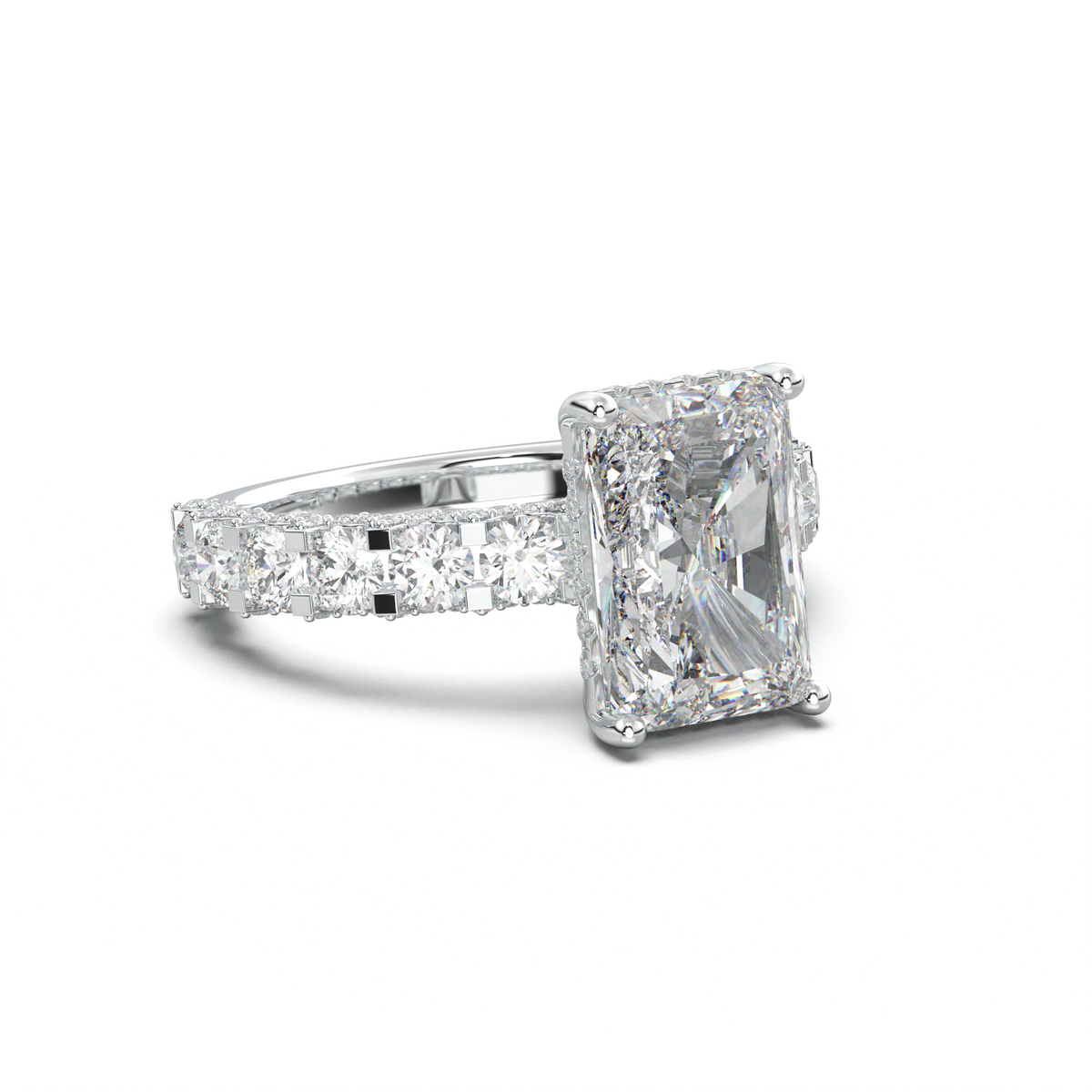 Radiant Diamond Band Engagement Ring