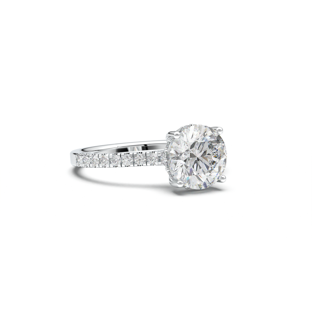 Round Pavé Engagement Ring