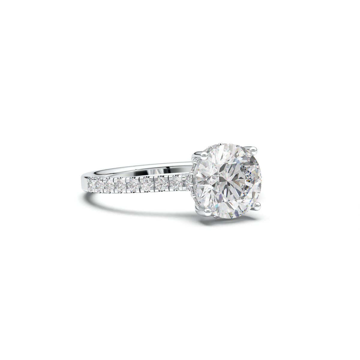 Round Pavé Engagement Ring
