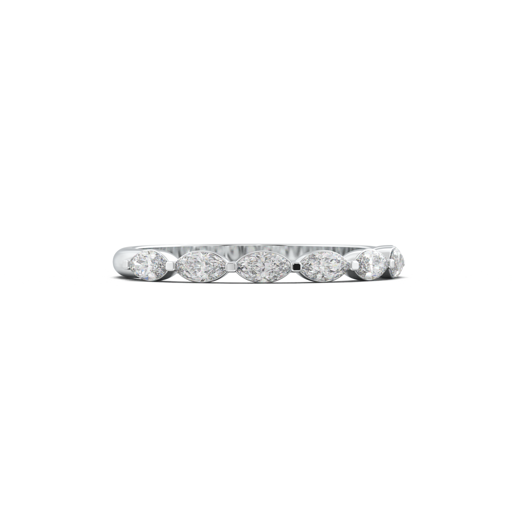 East-West Marquise Half-Eternity Wedding Band