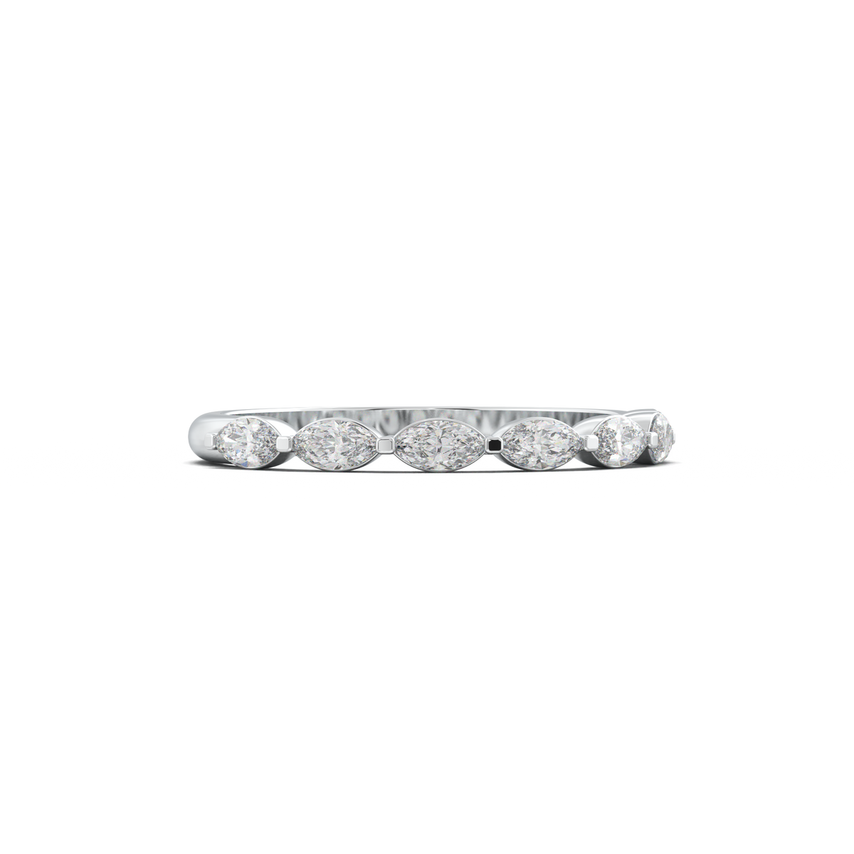 East-West Marquise Half-Eternity Wedding Band