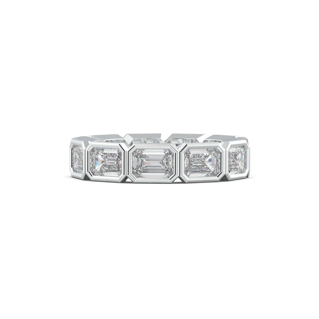 Emerald-Cut Bezel-Style Eternity Wedding Band