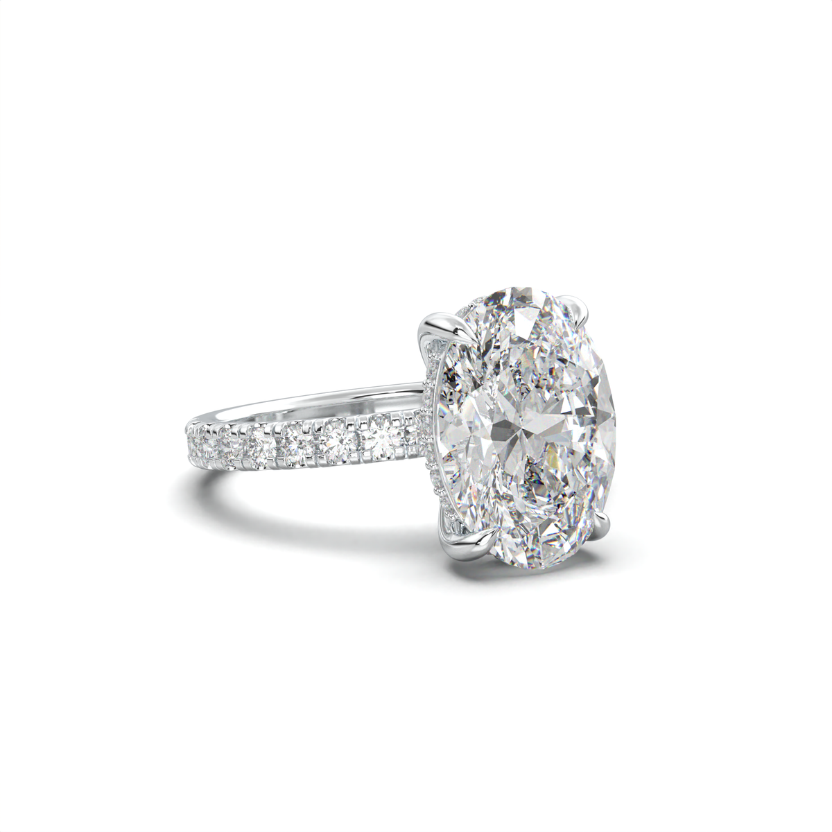 Oval Pavé Hidden Halo Engagement Ring