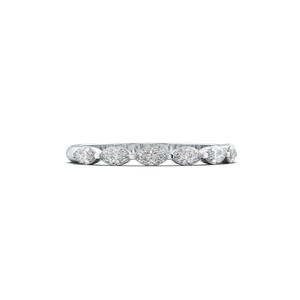 East-West Marquise Half-Eternity Wedding Band