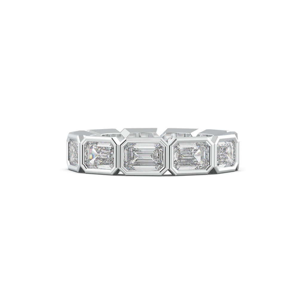 Emerald-Cut Bezel-Style Eternity Wedding Band