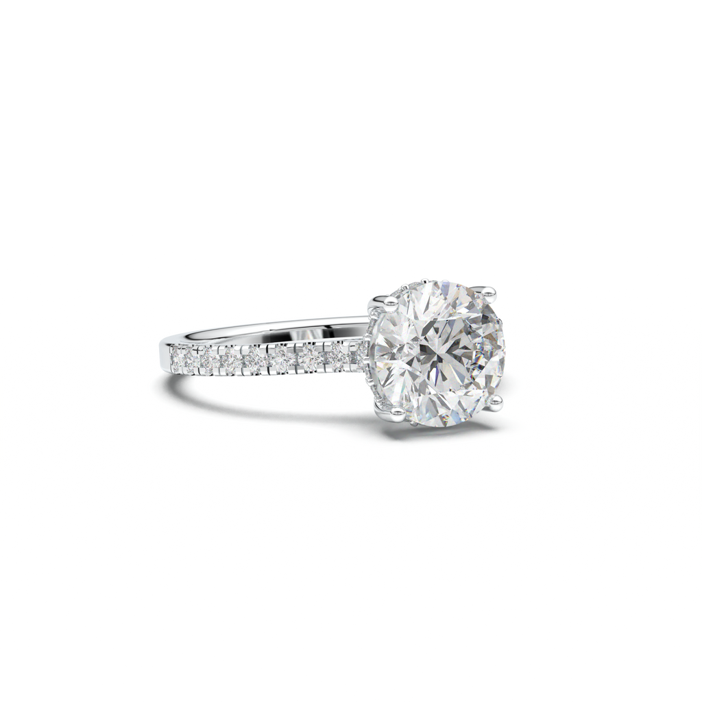 Round Pavé Engagement Ring