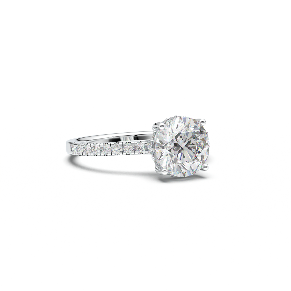 Round Pavé Engagement Ring