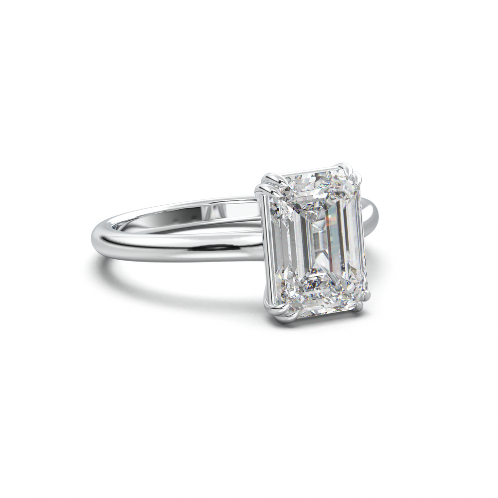 Emerald Solitaire Engagement Ring