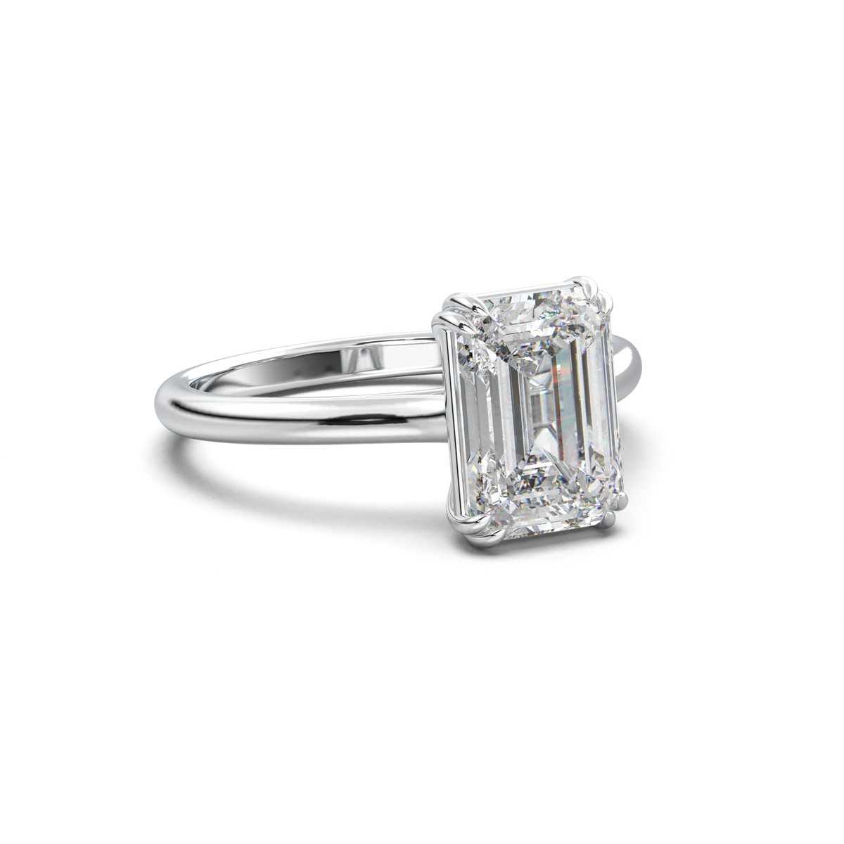 Emerald Solitaire Engagement Ring