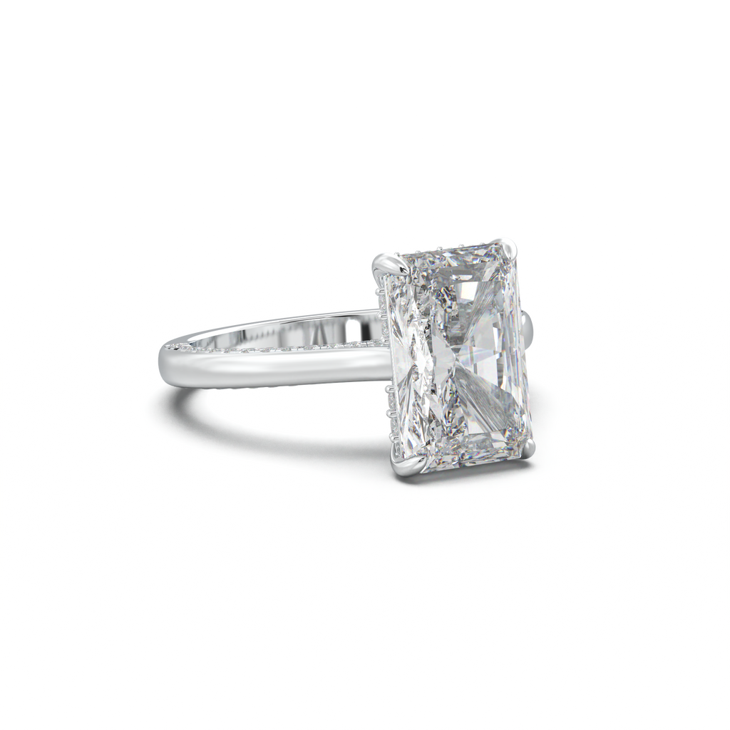 Radiant Pavé Hidden Halo Engagement Ring