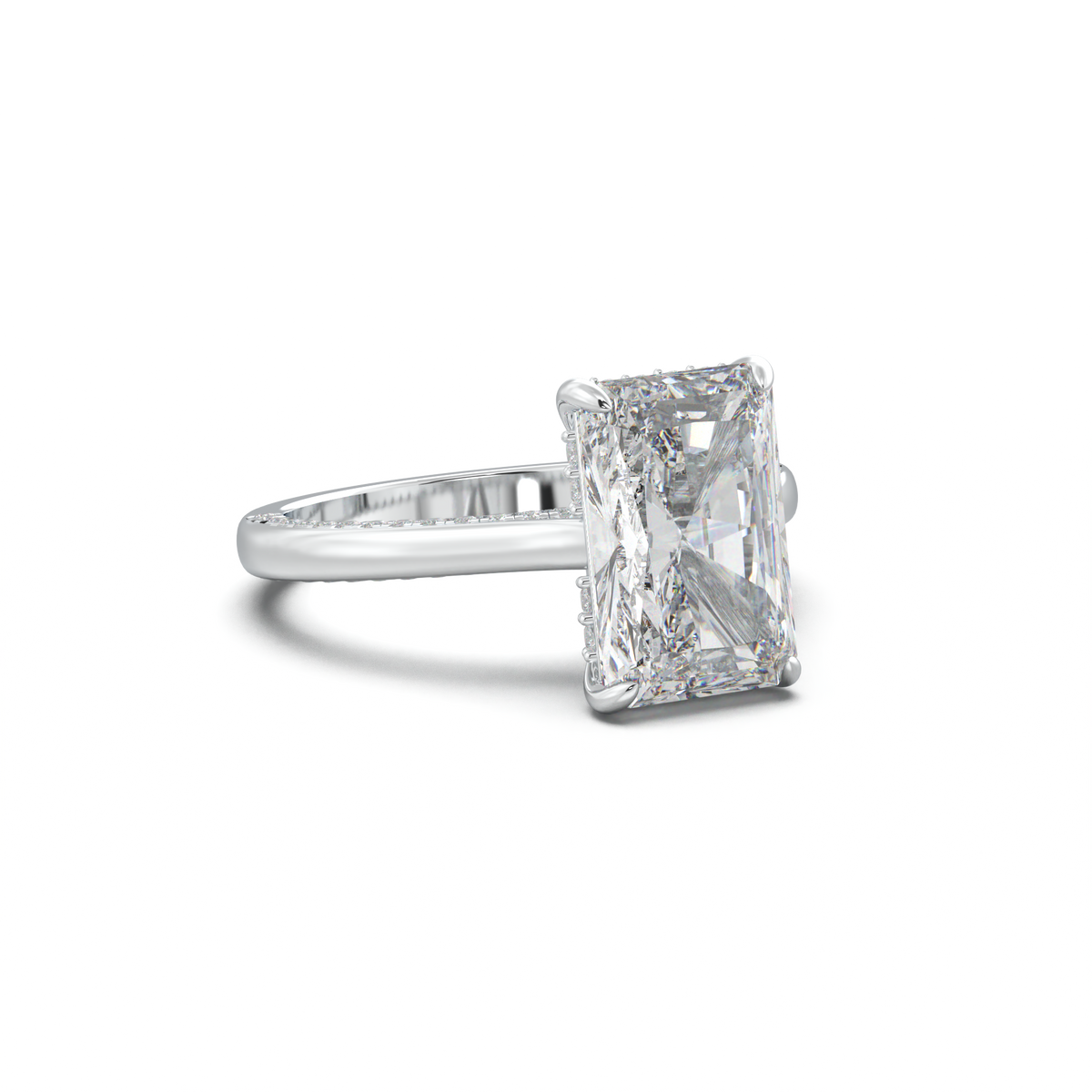Radiant Pavé Hidden Halo Engagement Ring
