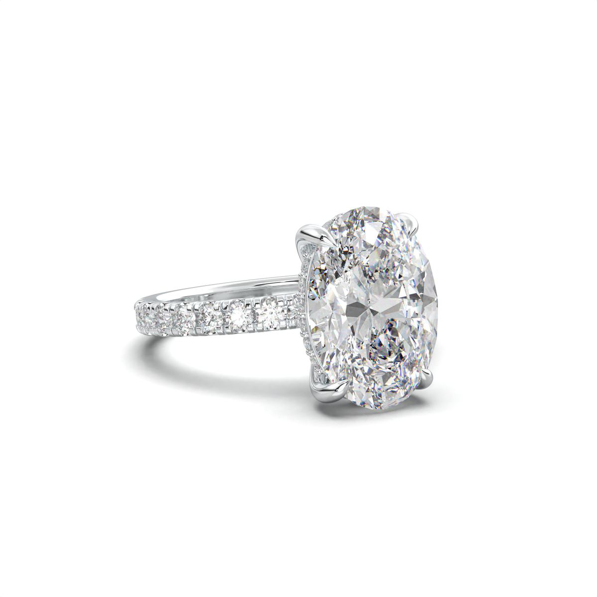 Oval Pavé Hidden Halo Engagement Ring
