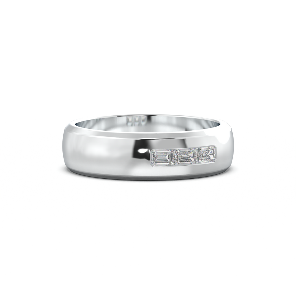 Three-Emerald Inlay Men's Band