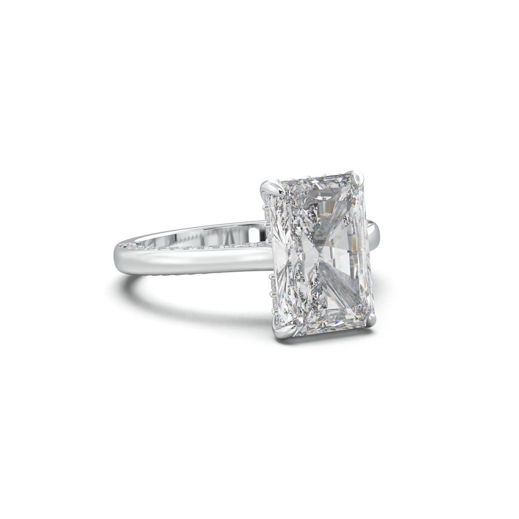 Radiant Pavé Hidden Halo Engagement Ring