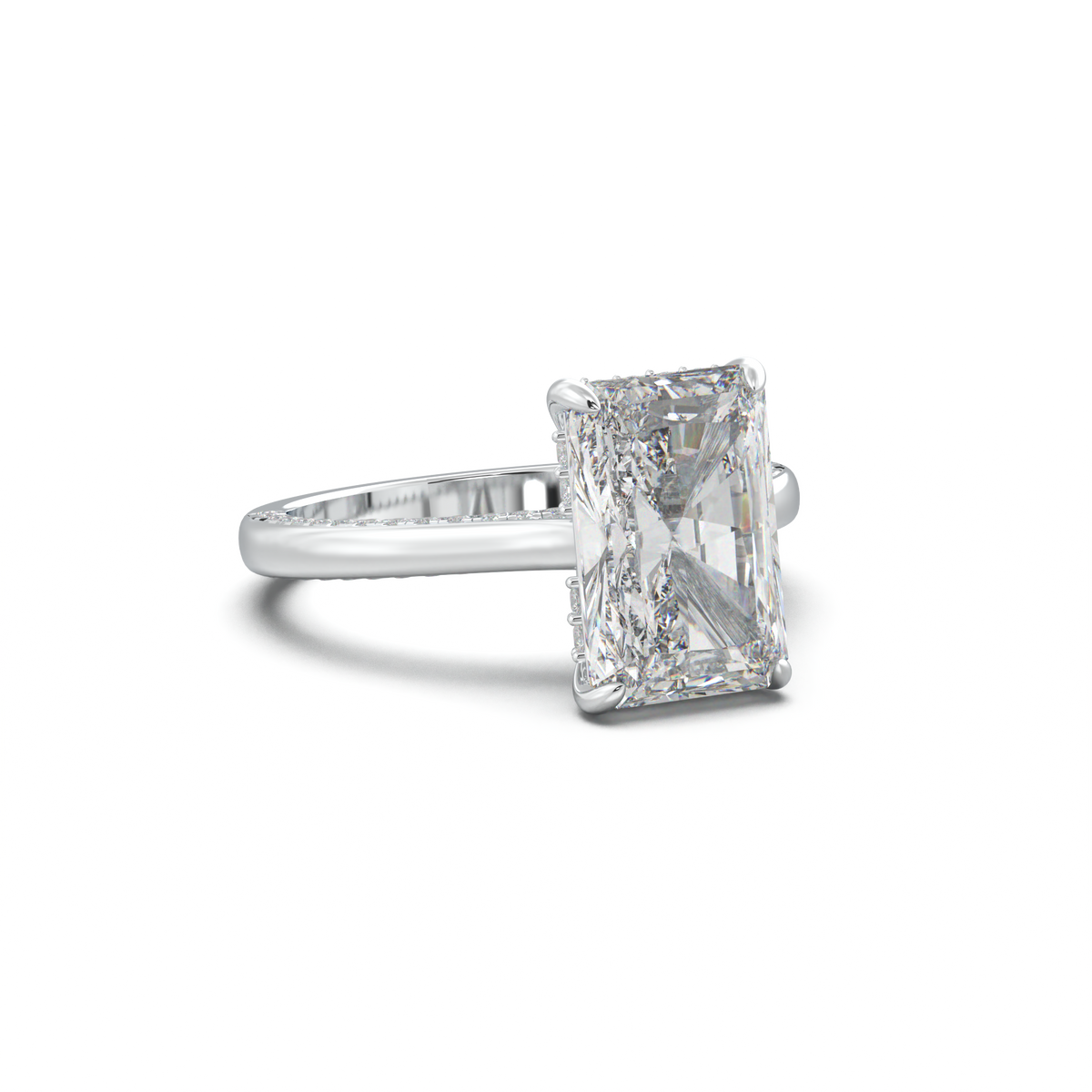 Radiant Pavé Hidden Halo Engagement Ring