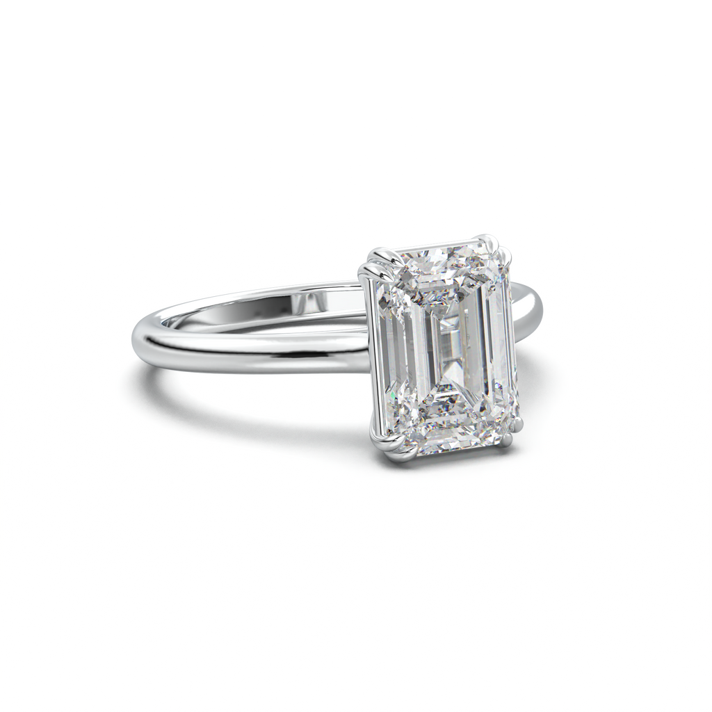 Emerald Solitaire Engagement Ring