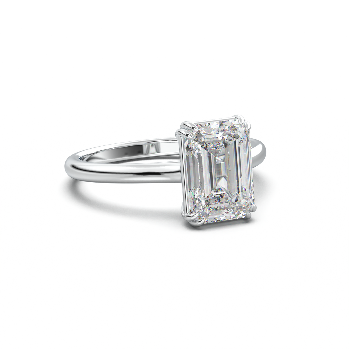 Emerald Solitaire Engagement Ring