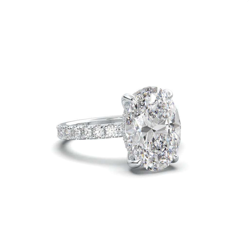 Oval Pavé Hidden Halo Engagement Ring