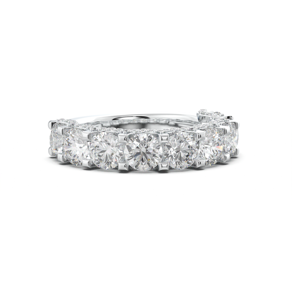 Round Diamond Pavé-Edge Wedding Band