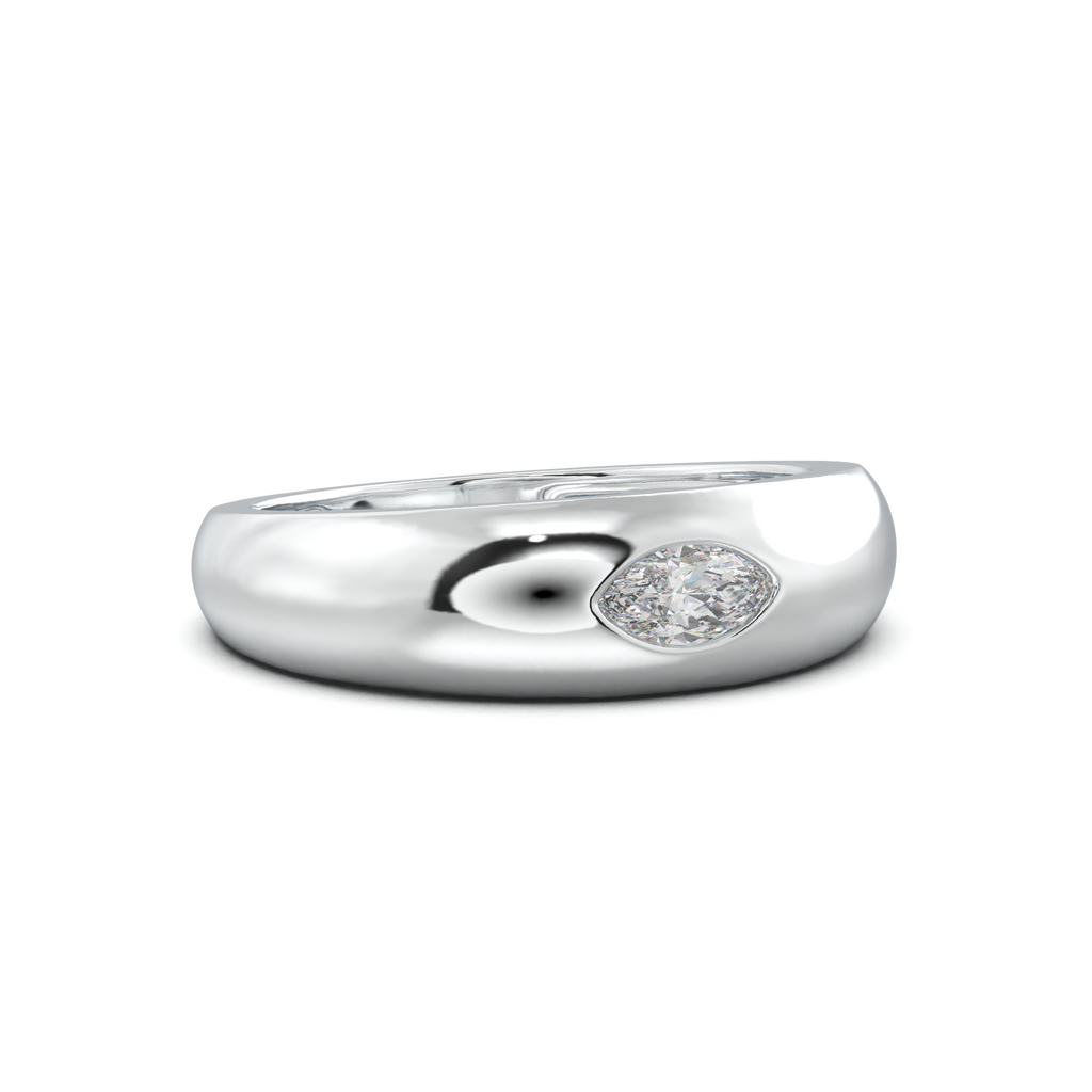 Flush-Set Marquise Men's Band