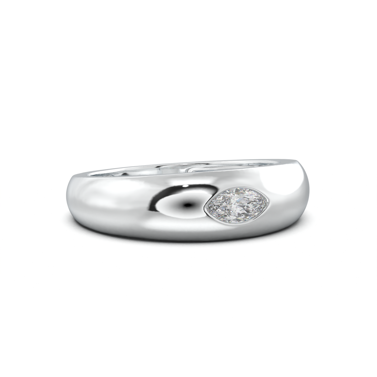 Flush-Set Marquise Men's Band