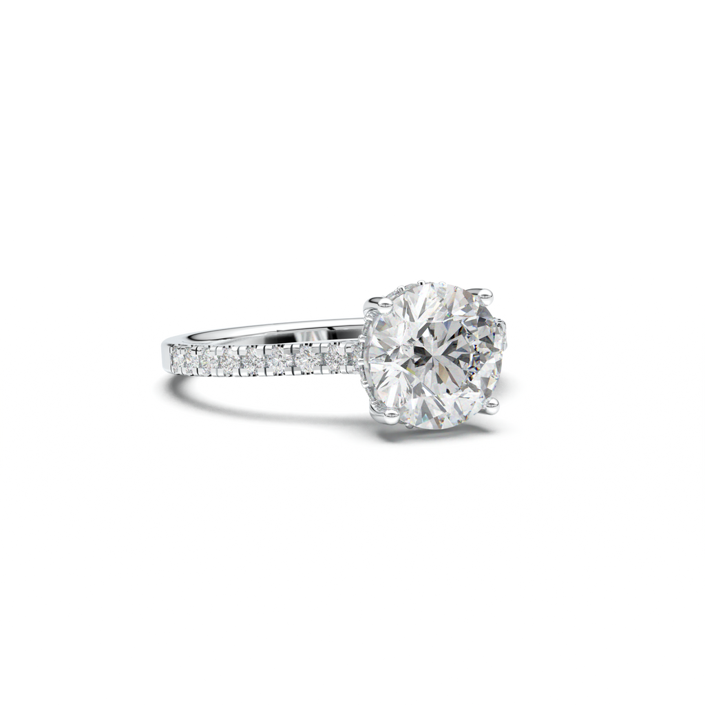 Round Pavé Engagement Ring