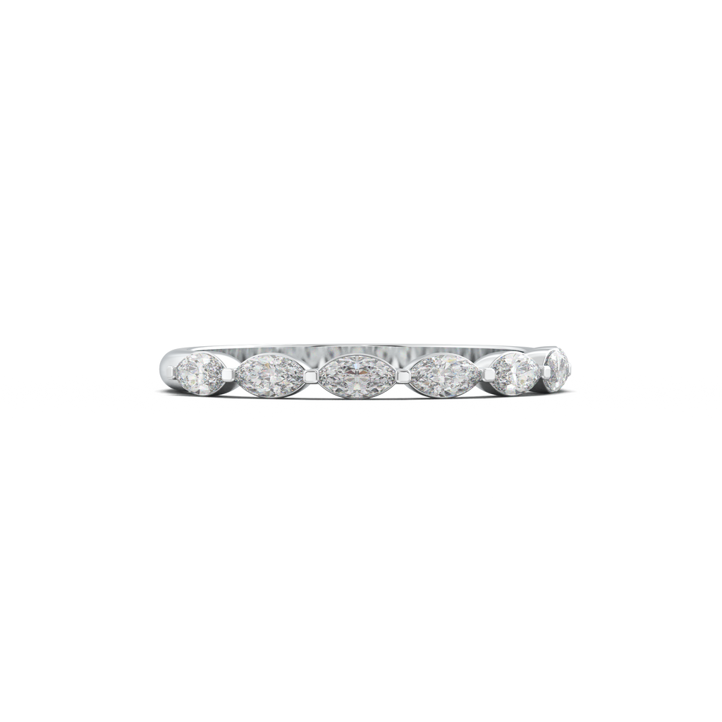 East-West Marquise Half-Eternity Wedding Band
