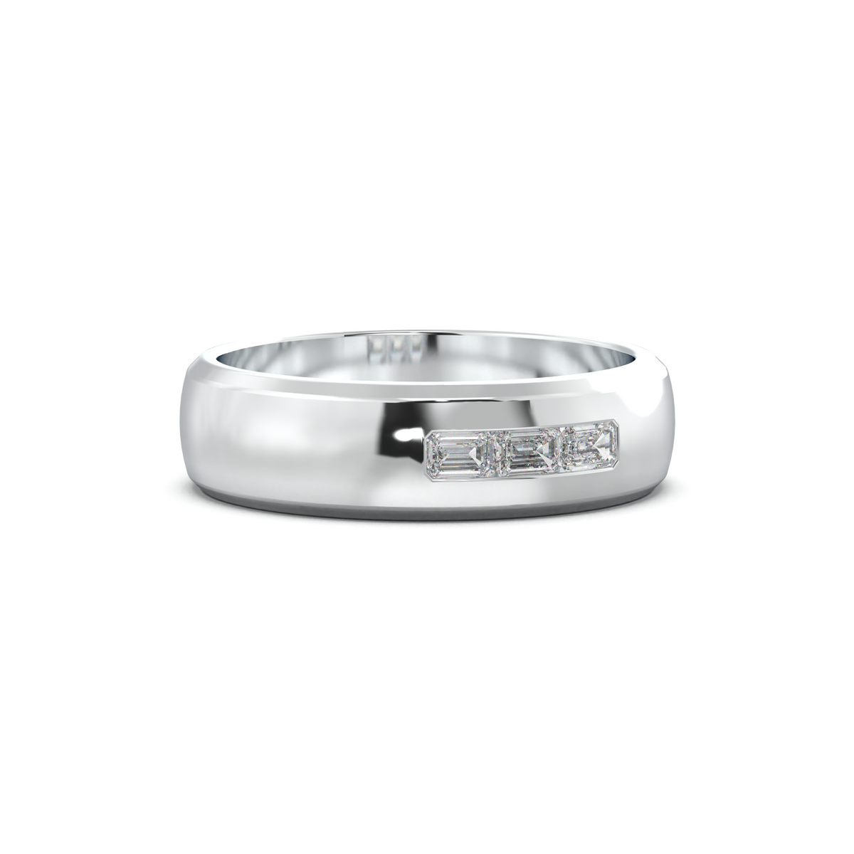 Three-Emerald Inlay Men's Band