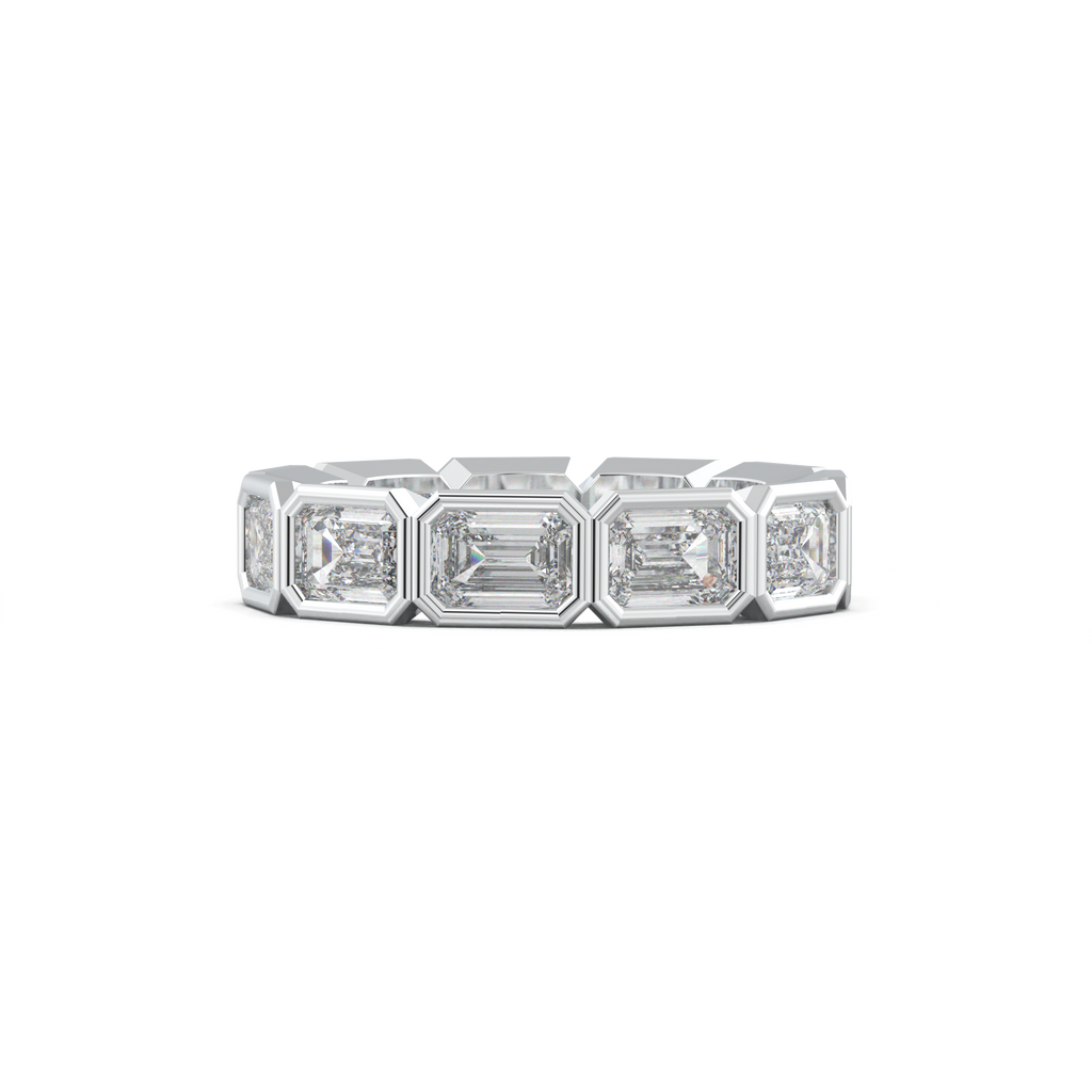 Emerald-Cut Bezel-Style Eternity Wedding Band