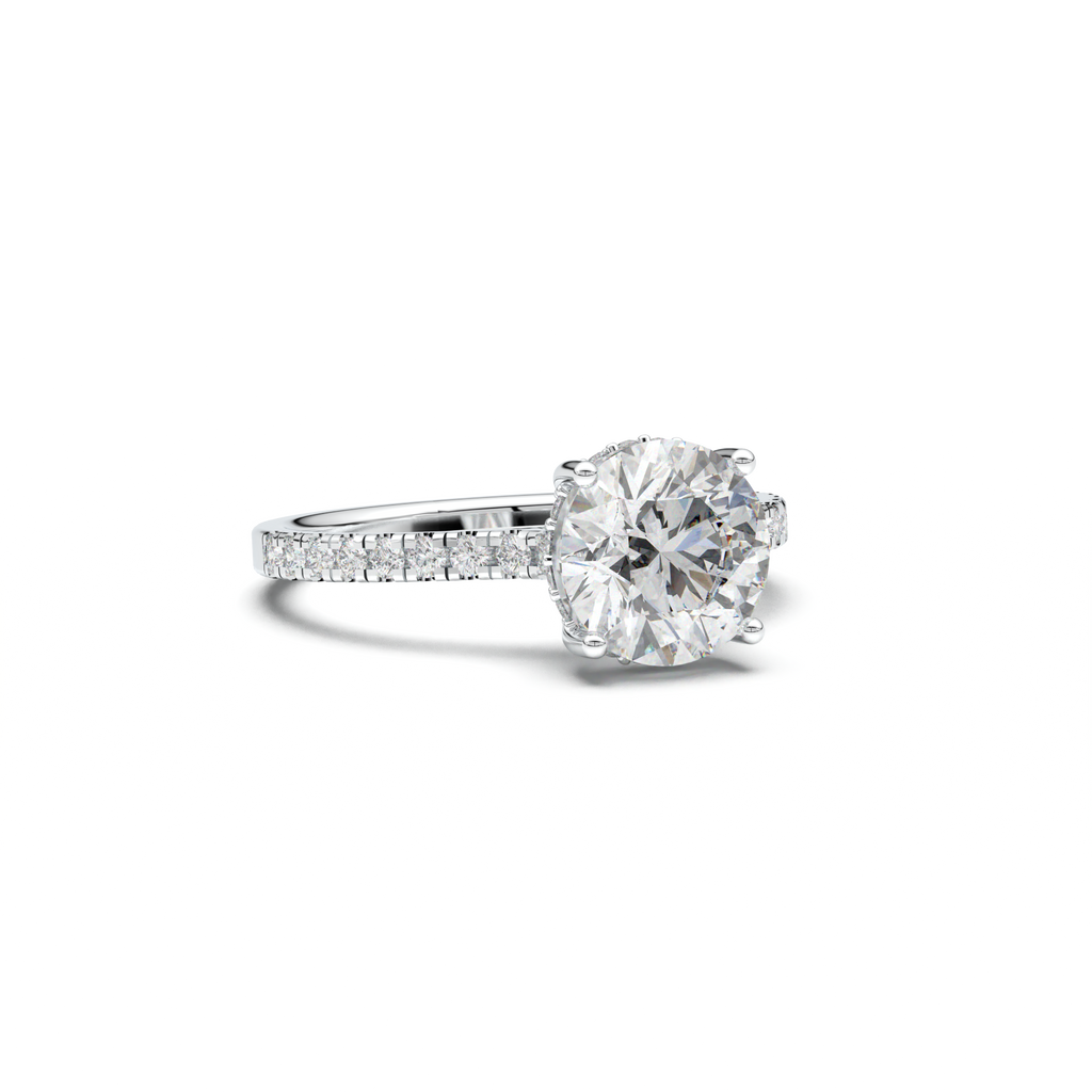 Round Pavé Engagement Ring