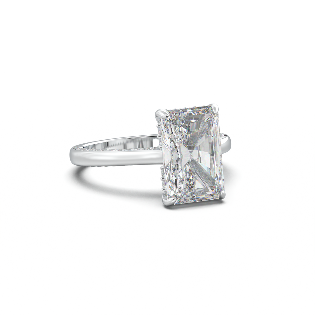 Radiant Pavé Hidden Halo Engagement Ring