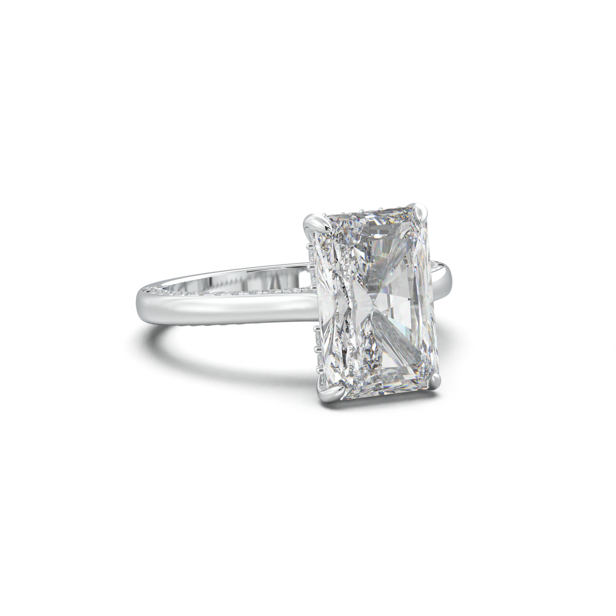 Radiant Pavé Hidden Halo Engagement Ring