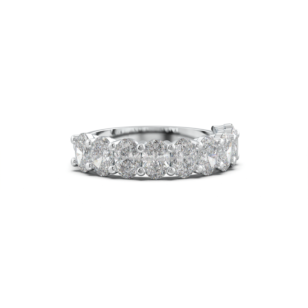 Nine-Oval Half-Eternity Wedding Band