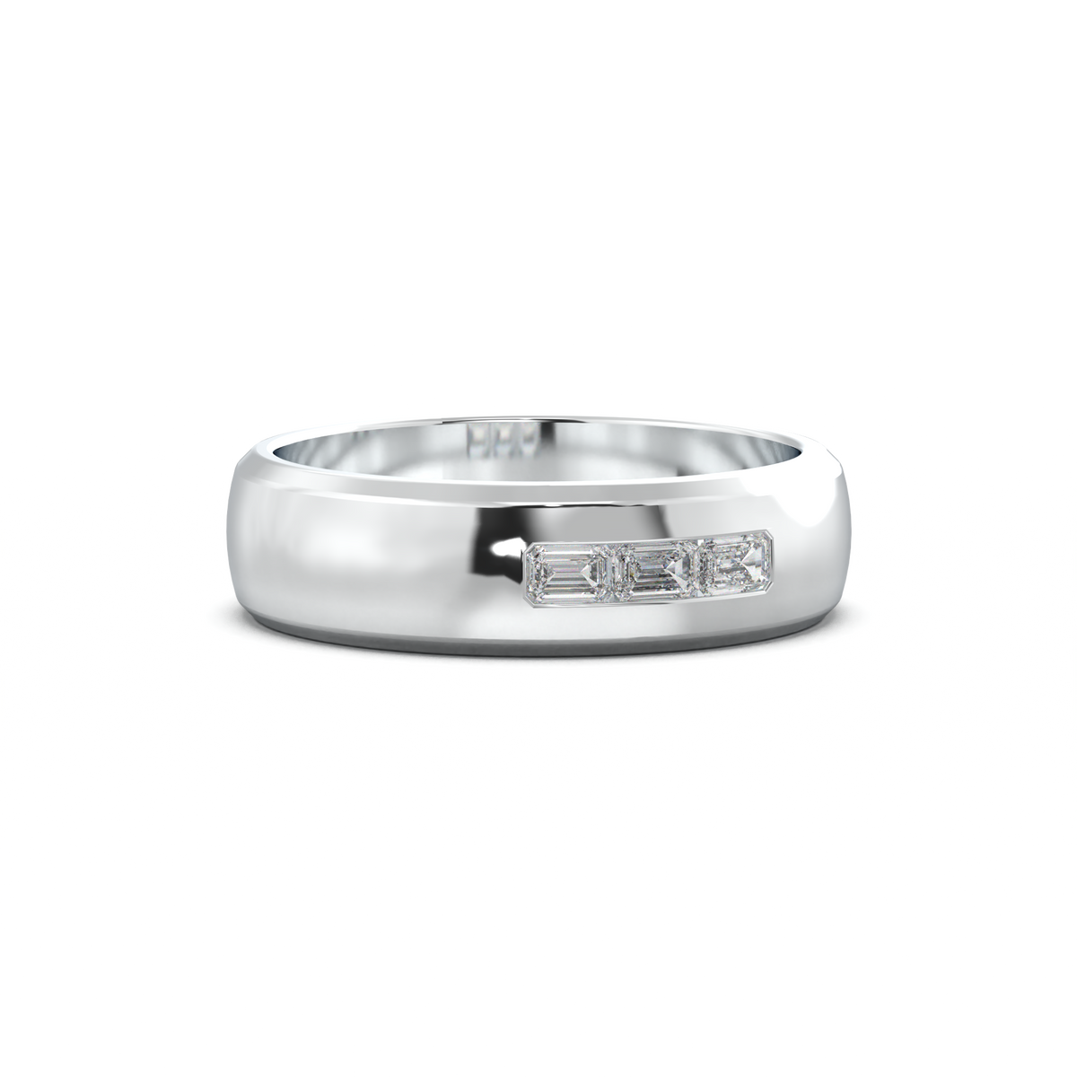 Three-Emerald Inlay Men's Band