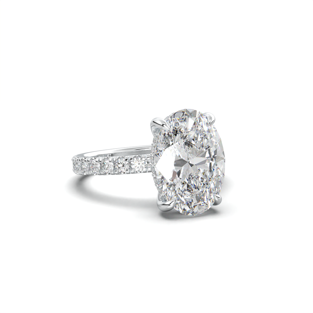 Oval Pavé Hidden Halo Engagement Ring