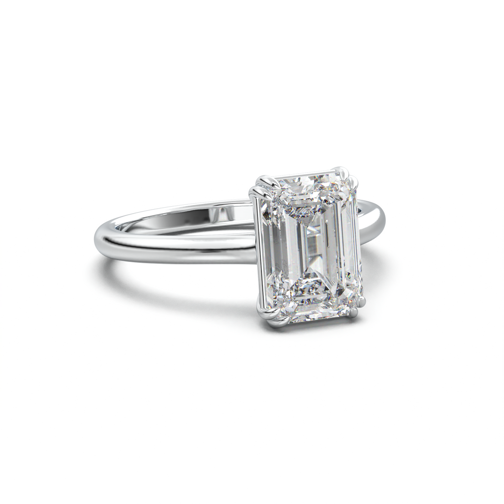 Emerald Solitaire Engagement Ring