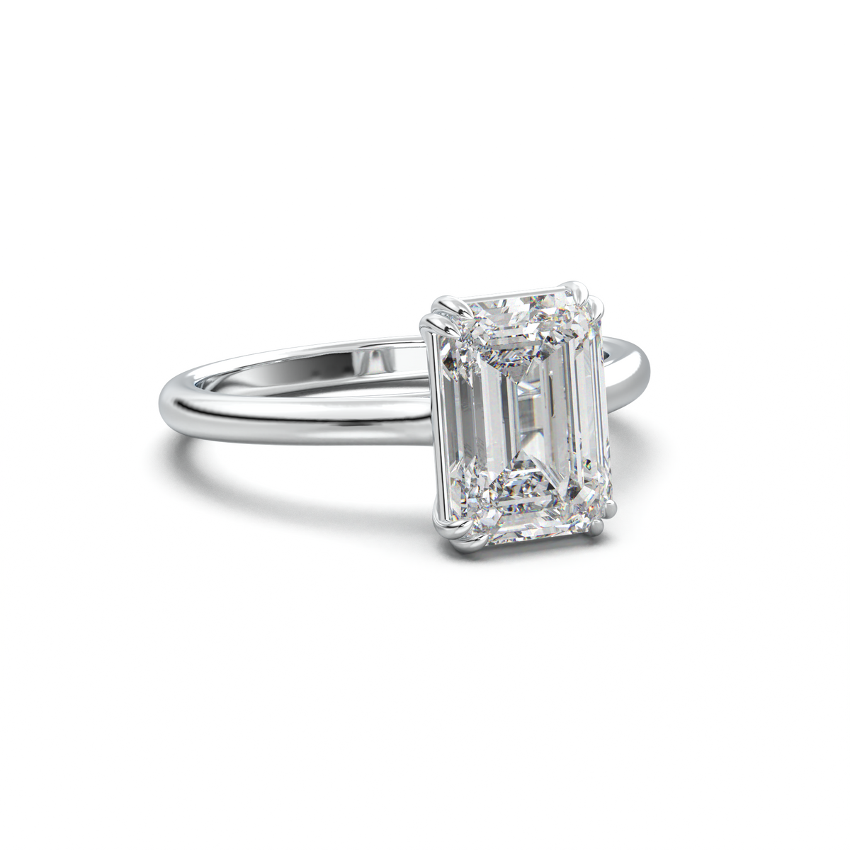Emerald Solitaire Engagement Ring