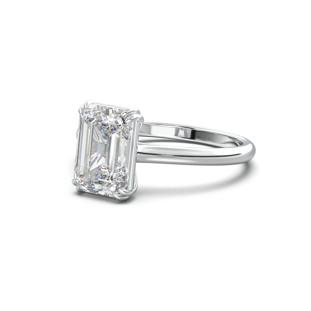 Emerald Solitaire Engagement Ring