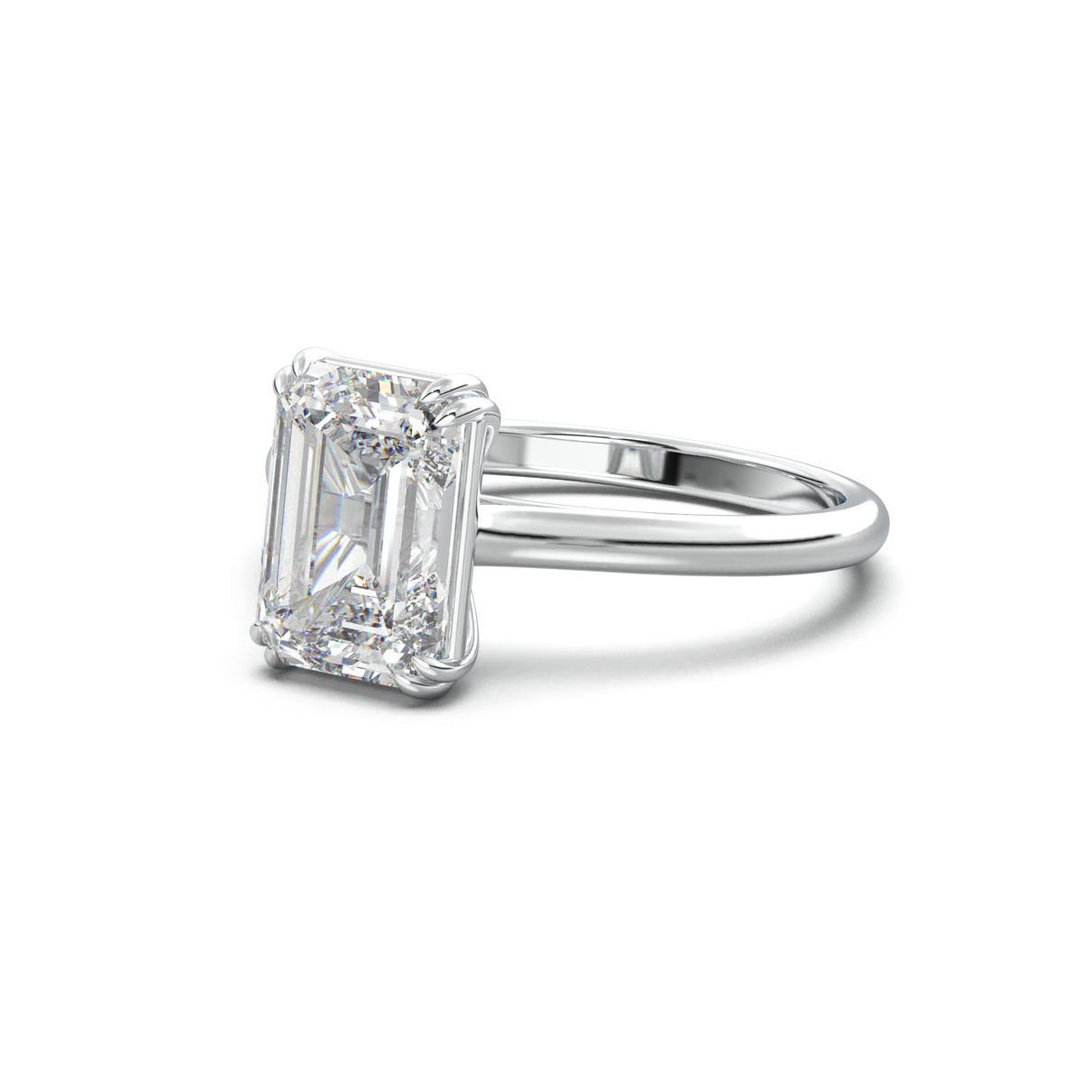 Emerald Solitaire Engagement Ring