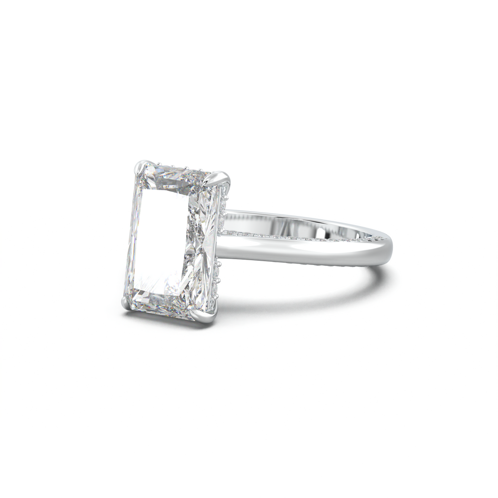 Radiant Pavé Hidden Halo Engagement Ring