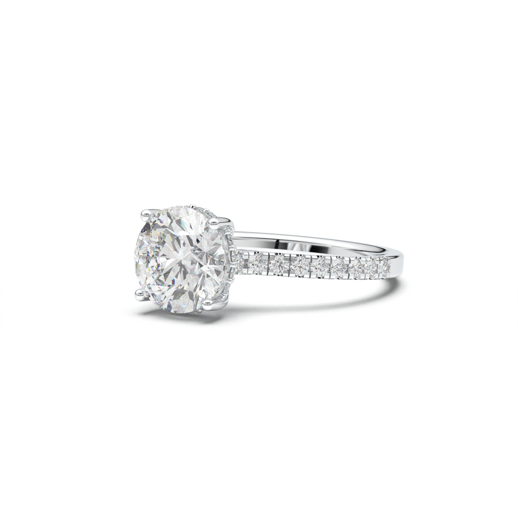 Round Pavé Engagement Ring