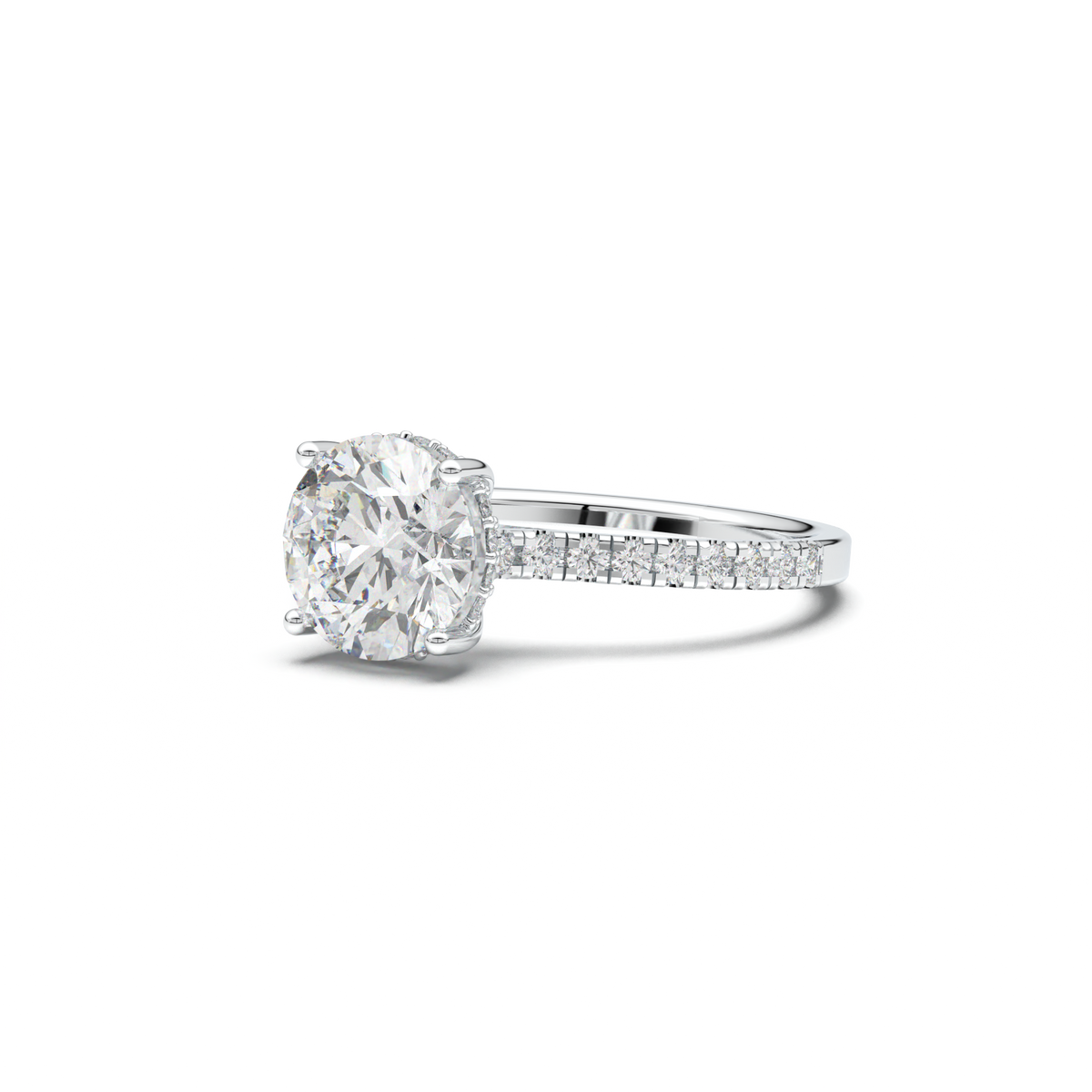 Round Pavé Engagement Ring