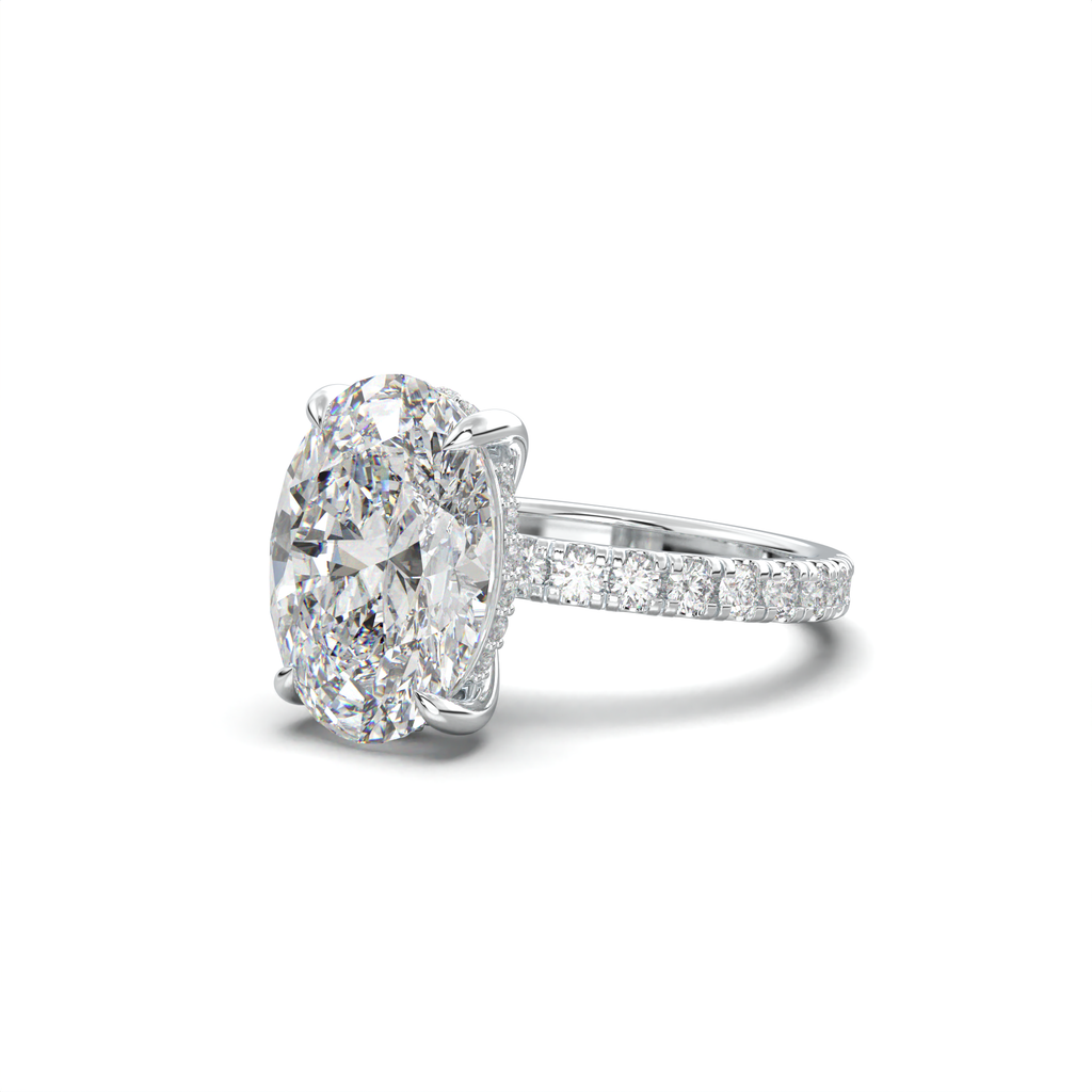 Oval Pavé Hidden Halo Engagement Ring