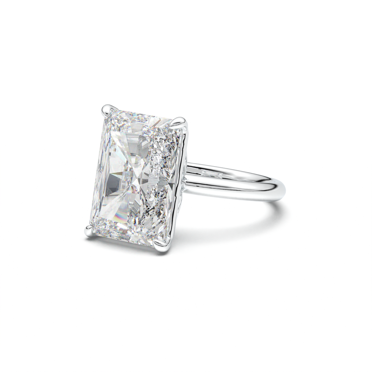 Radiant Solitaire Horseshoe Setting Engagement Ring