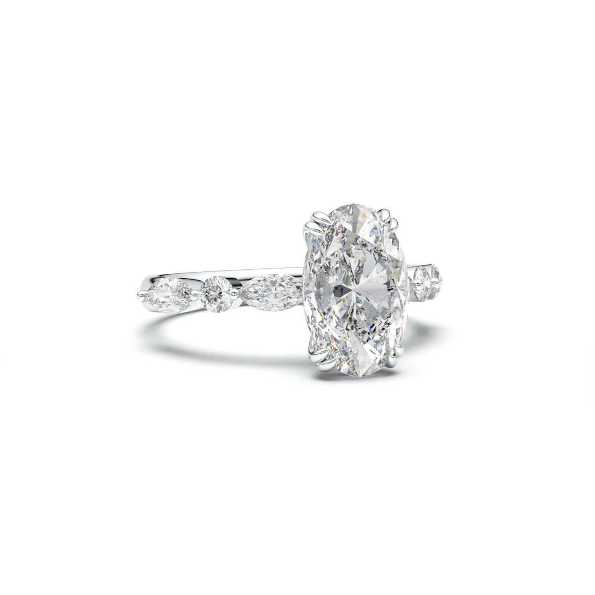 Oval Mixed-Shape Engagement Ring