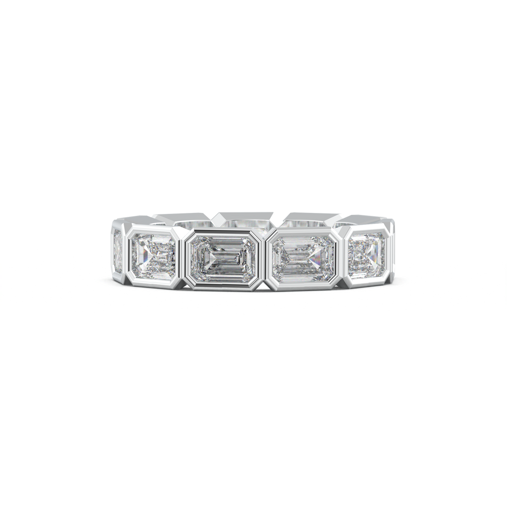 Emerald-Cut Bezel-Style Eternity Wedding Band