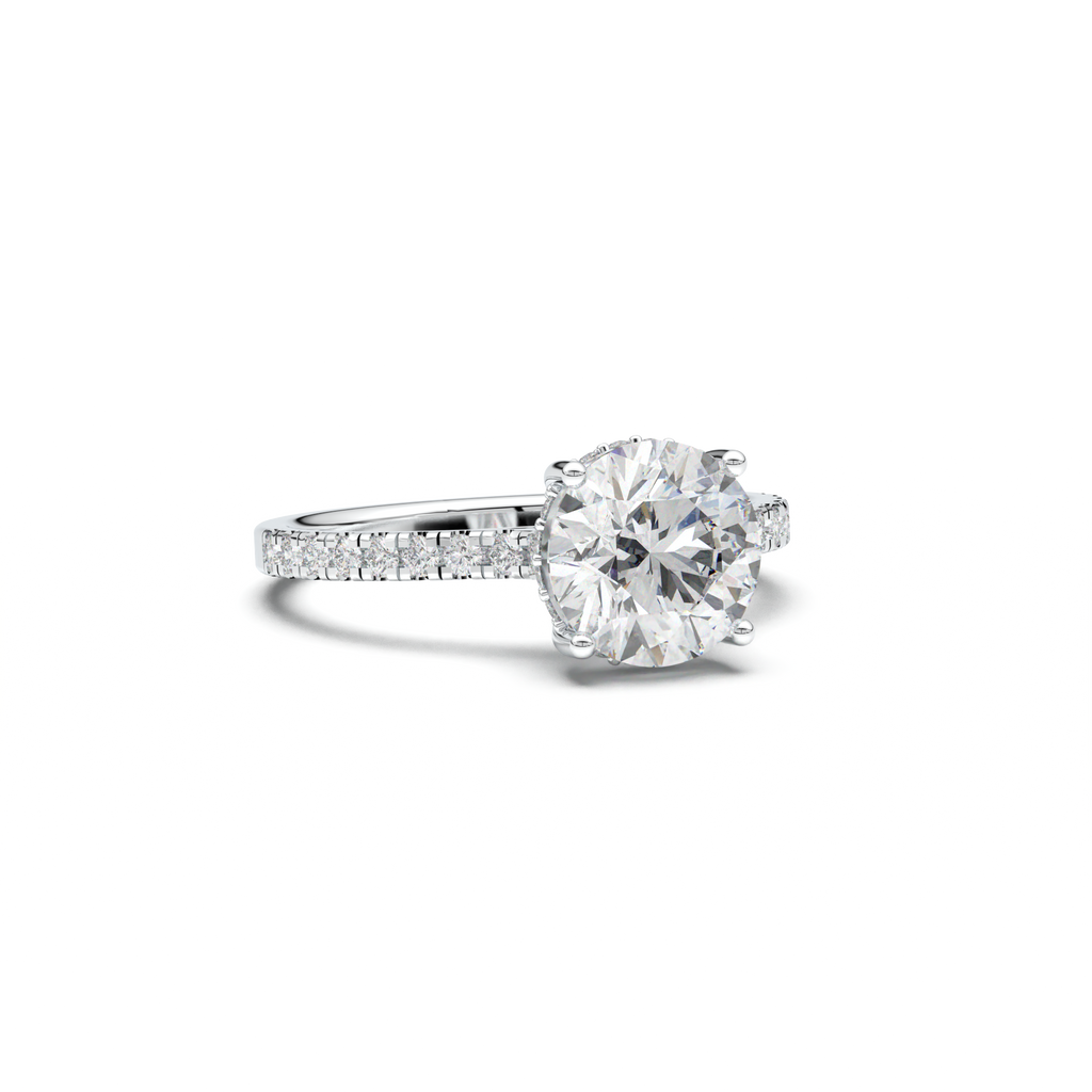 Round Pavé Engagement Ring