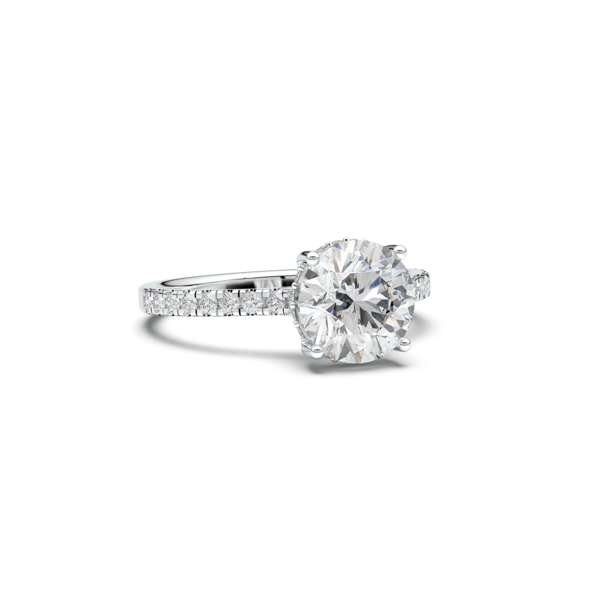 Round Pavé Engagement Ring