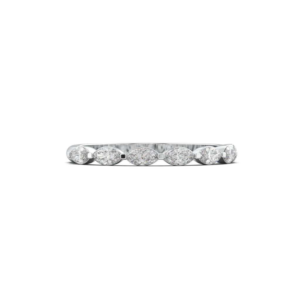 East-West Marquise Half-Eternity Wedding Band